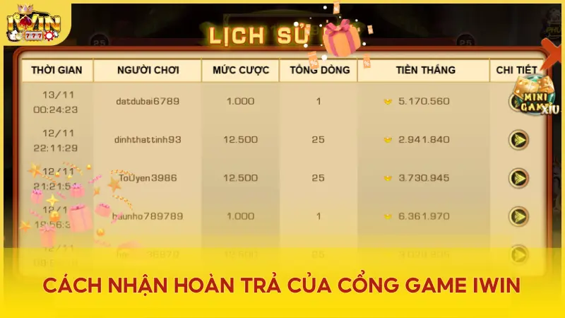 Hướng dẫn cách tham gia ưu đãi hoàn tiền tại Iwin