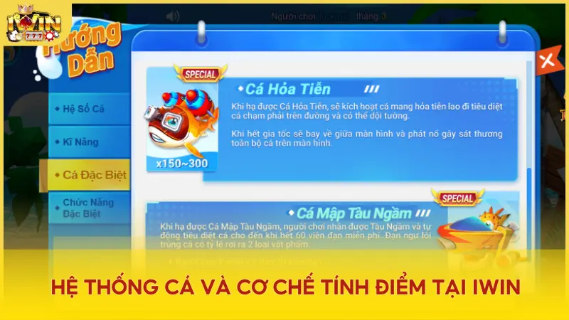 Cơ chế tính điểm của bắn cá đổi thưởng tại cổng game Iwin