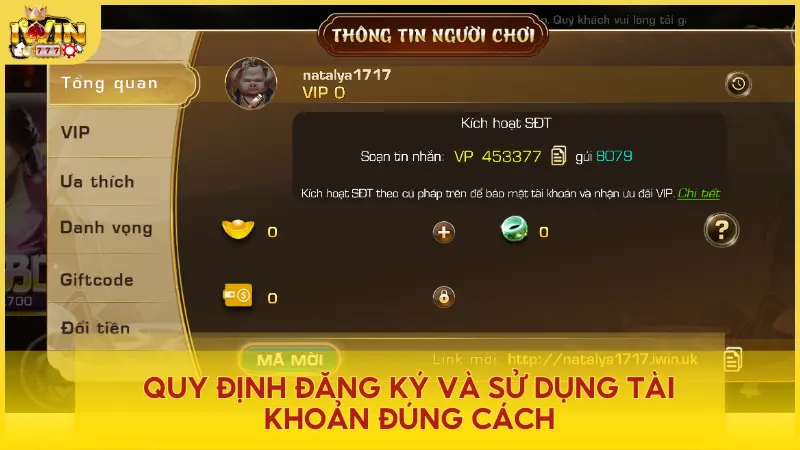 Điều khoản sử dụng về dùng tài khoản đúng cách khi trải nghiệm game tại Iwin